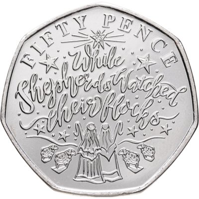 купить Гернси 50 пенсов 2020 "Рождественские гимны - While Shepherds Watched Their Flocks"