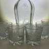 Купить Набор для крепких напитков (штоф и 6 стопок), стекло, резьба, Россия, 1980-2000 гг.