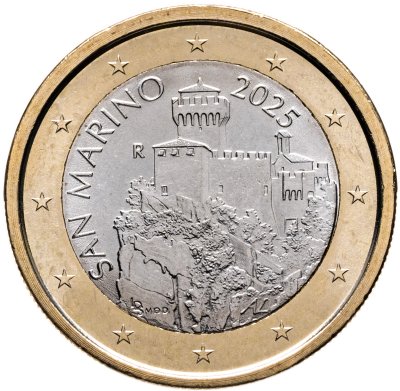 купить Сан-Марино 1 евро 2025 "Башня Честа" (регулярный чекан)