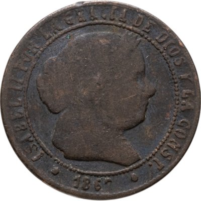 купить Испания 2 1/2 сентимо (centimos) 1867