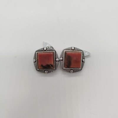 купить Запонки квадратной формы, металл, натуральный камень, СССР, 1970-1990 гг.