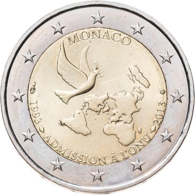 купить Монако 2 евро (euro) 2013 "20 лет вступления в ООН"