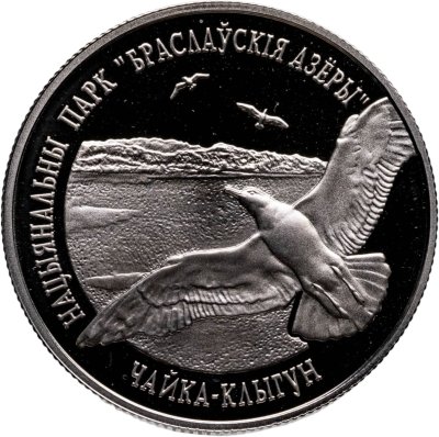 купить Беларусь 1 рубль 2003 "Национальный парк "Браславские озера" - Чайка серебристая" в капсуле
