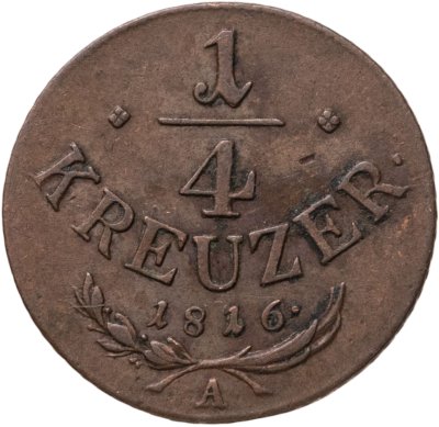 купить Австрия 1/4 крейцера 1816 А
