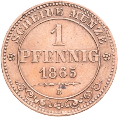 купить Германия, Саксония 1 пфенниг 1865