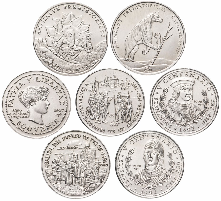 купить Куба набор из 7 монет 1 песо 1987-1994