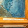 Купить Картина "Гагринский дворик" в раме, дерево, картон, масло, Художник Смолицкая Т.А., СССР, 1985 г.