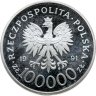 Купить Польша 100000 злотых (zlotych) 1991 "Поляки на фронтах ВМВ - Хенрик "Хубаль" Добжаньский"