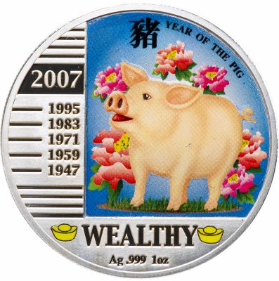 купить Остров Ниуэ 1 доллар 2007 "Год свиньи: Богатство"