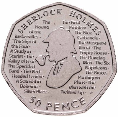 купить Великобритания 50 пенсов (pence) 2019 "Шерлок Холмс"