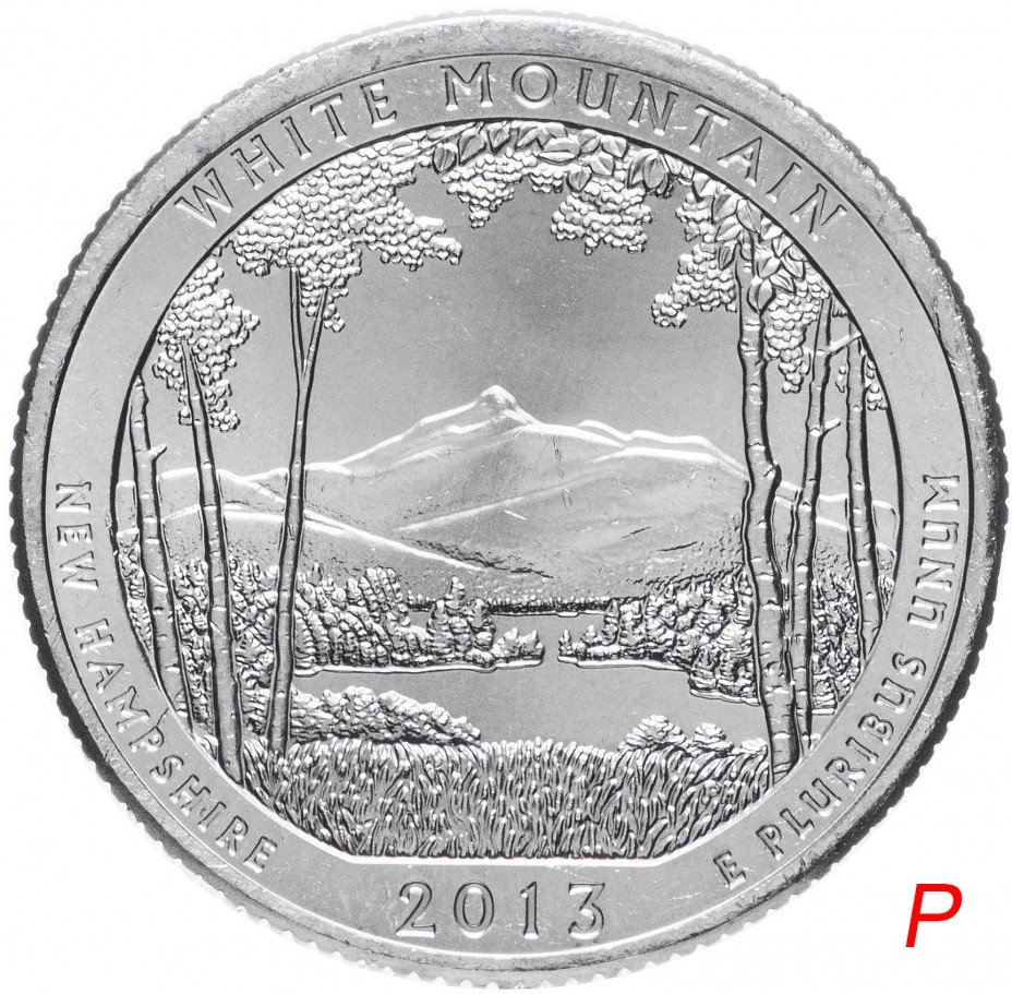 купить США 1/4 доллара (25 центов, квотер) 2013 P — "Национальный лес Белая Гора" (16-й парк)