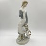 Купить Статуэтка "Девушка с корзиной цветов и щенком", фарфор, роспись, NAO Porcelain, Испания, 1970-1990 гг.