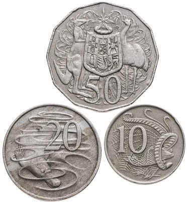 купить Австралия, набор из 3 монет 1968-1984