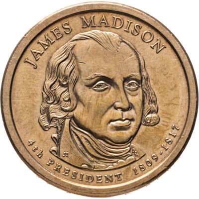 купить США 1 доллар (dollar) 2007 "Джеймс Мэдисон (4-й президент США)", знак монетного двора: "P" - Филадельфия