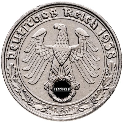купить Германия, Третий рейх 50 рейхспфеннигов (reichspfennig) 1939, знак монетного двора "А"