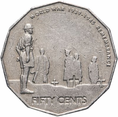 купить Австралия 50 центов (cents) 2005 60 лет со дня окончания Второй Мировой войны