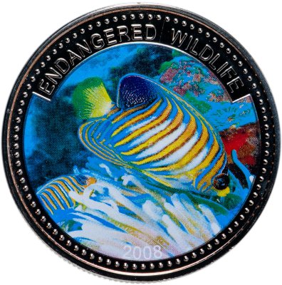 купить Палау 1 доллар 2008 "Подводный мир - Вымирающие виды: Королевский ангел"