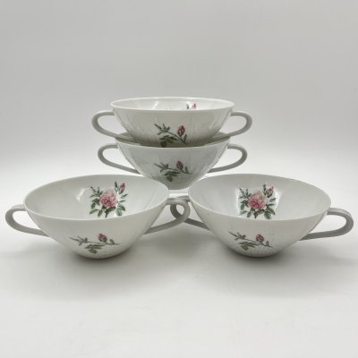 купить Набор из 4-х чашек для шоколада, декорированых изображением розы, фарфор, деколь, Hutschenreuther (Хутченройтер), Германия, 1939-1964 гг.