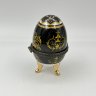 Купить Шкатулка в виде яйца с растительным декором, фарфор, деколь, металл, Китай, 1990-2010 гг.