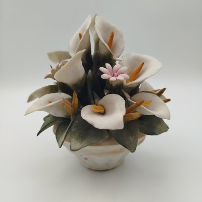 купить Статуэтка "Цветочная корзина", фарфор, роспись, Capodimonte (Каподимонте), Италия, 1970-1990 гг.