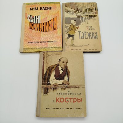 купить Набор из 3-х детских книг (З. Воскресенская "Костры", К. Васин "Сын коммуниста", Ю. Качаев "Таёжка"), бумага, печать, Издательство «Детская литература» (Детгиз), СССР, 1965-1982 гг.