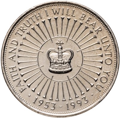 купить Великобритания 5 фунтов (pounds) 1993 40 лет правления Елизаветы II