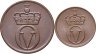 Купить Норвегия набор из 2х монет (1 и 2 эре) 1972 Животные