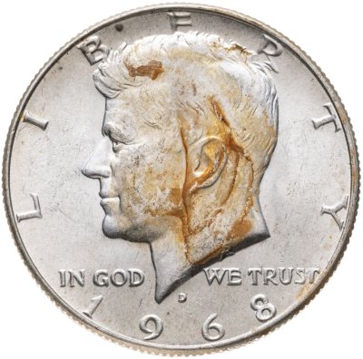купить США 50 центов (1/2 доллара, half dollar) 1968 D Kennedy Half Dollar (Кеннеди) знак монетного двора "D" - Денвер
