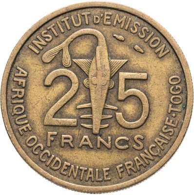 купить Французская Западная Африка и Того 25 франков (francs) 1957