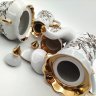 Купить Сервиз кофейный на 6 персон, украшенный цветочным декором (22 предмета), фарфор, деколь, золочение, Коростенский фарфоровый завод (КФЗ), СССР, 1960-1990 гг.