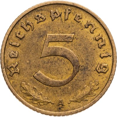 купить Германия (Третий Рейх) 5 рейхспфеннигов 1939 "А"