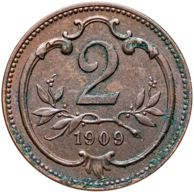 купить Австрия 2 геллера (heller) 1909