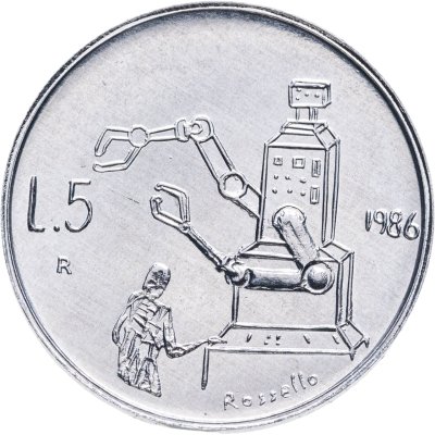 купить Сан-Марино 5 лир (lire) 1986 "Эволюция технологий"