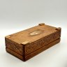 Купить Шкатулка с резным декором и изображением пейзажа, дерево, резьба, роспись, СССР, 1950-1960 гг.