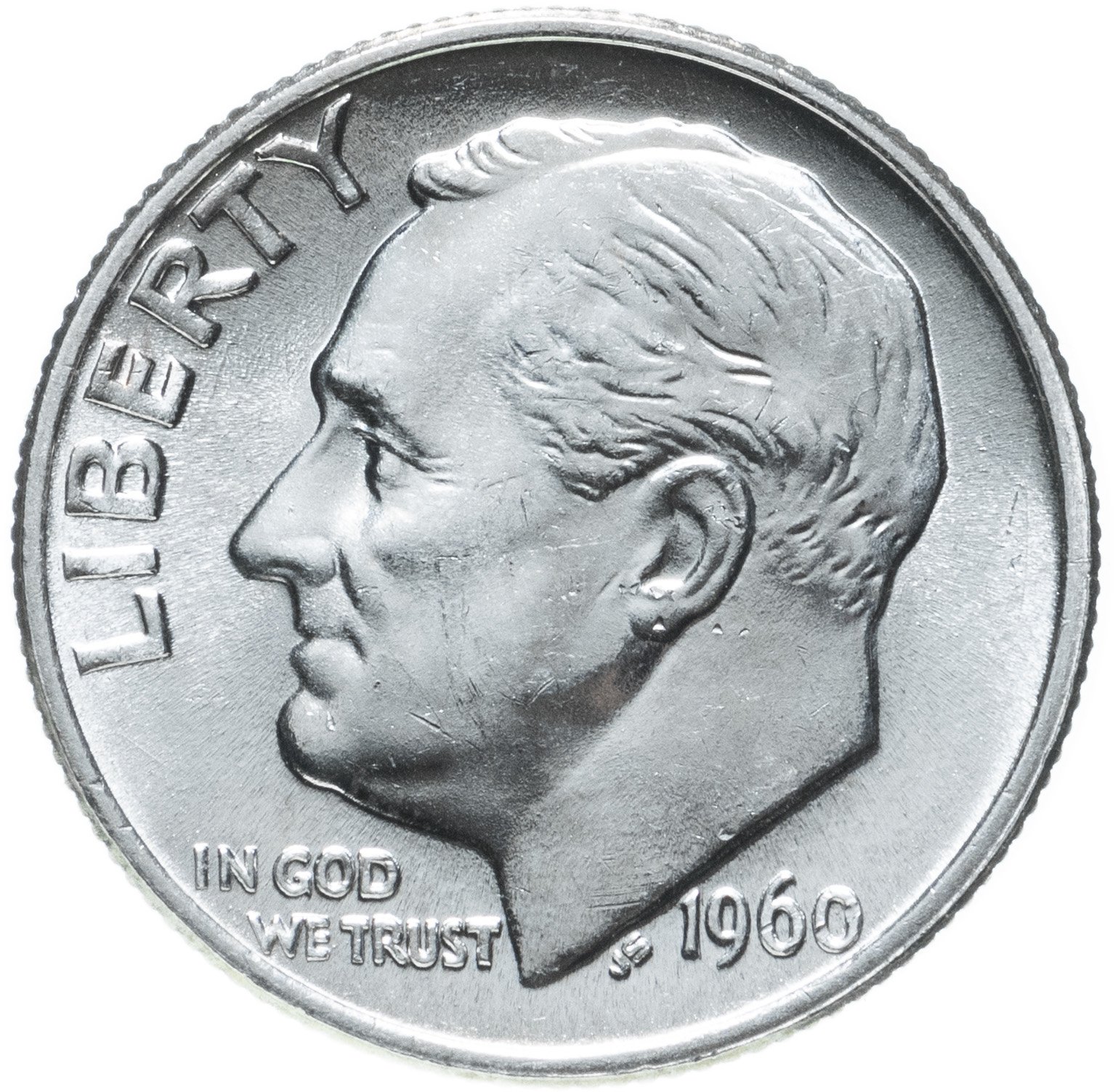 Монета США 10 центов (дайм) 1960 Рузвельт (Silver Roosevelt Dime ...