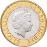 Купить Великобритания 2 фунта (pounds) 2004 "200 лет первому паровозу Ричарда Тревитика" пьефорт