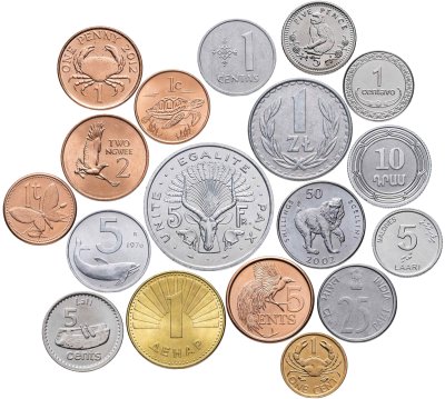 купить Набор иностранных монет 1953-2017 гг. - 18 штук