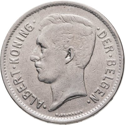 купить Бельгия 5 франков (francs) 1931 Надпись на голландском - 'ALBERT KONING DER BELGEN'