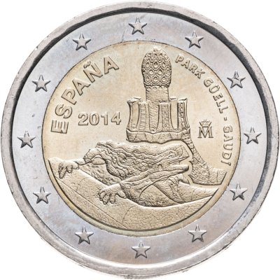 купить Испания 2 евро 2014 "Всемирное наследие ЮНЕСКО: Парк Гуэль в Барселоне"