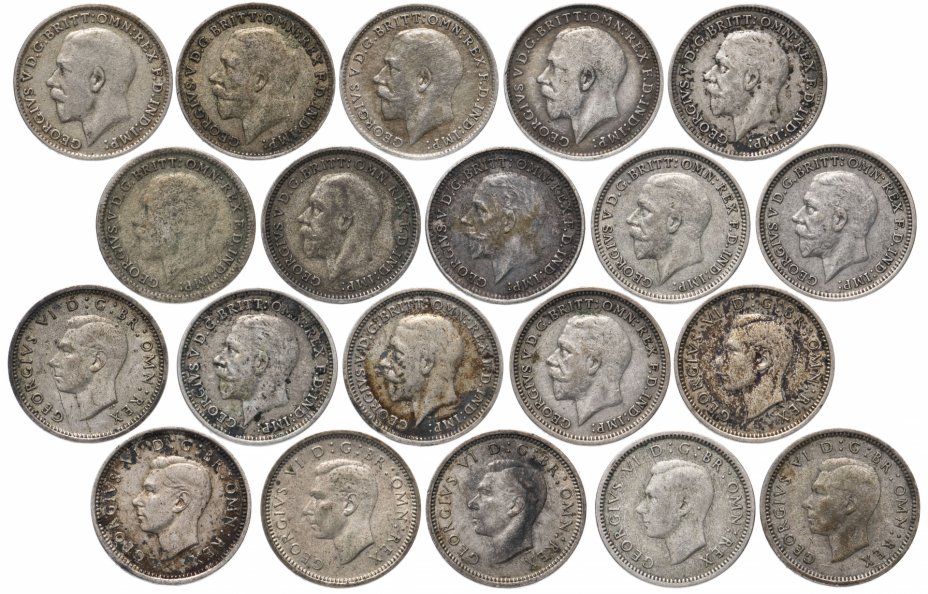 купить Великобритания набор из 20 монет 1920-1943