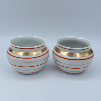 купить Набор из двух миниатюрных ваз "Радиоволны", фарфор, золочение, Дмитровский фарфоровый завод (ДФЗ Вербилки), СССР, 1954-1970 гг.