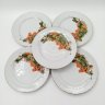 Купить Набор из пяти десертных тарелок с растительным декором, фарфор, деколь, золочение, Graf Von Henneberg Porzellan, 1777 Jlmenau, ГДР, 1973-1977 гг.