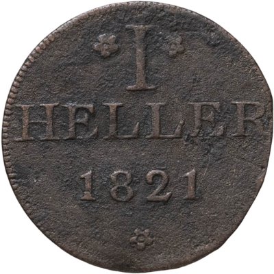 купить Франкфурт 1 геллер (heller) 1821