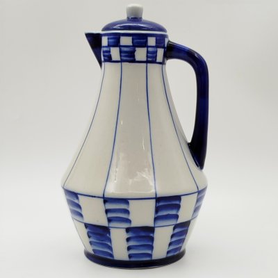 купить Графин/кувшин с геометрическим орнаментом, фарфор, роспись, Турыгинский фарфоровый завод артели «Художественная керамика» (Гжель), СССР, 1960-1972 гг.