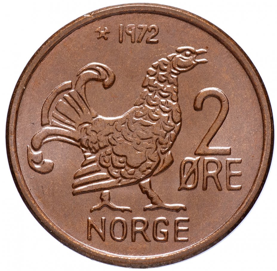 купить Норвегия 2 эре 1972 Глухарь