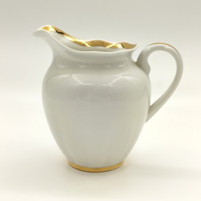 купить Молочник с лаконичным декором, фарфор, золочение, Дмитровский фарфоровый завод (ДФЗ Вербилки), СССР, 1954-1965 гг.