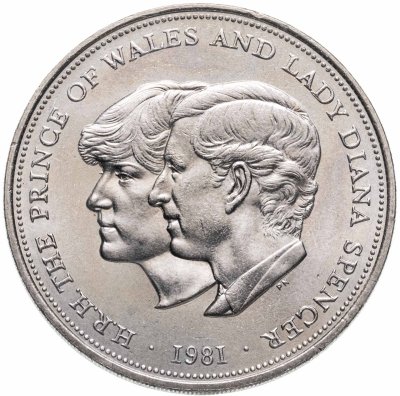 купить Великобритания 25 пенсов (1 крона) 1981 "Свадьба принца Чарльза и леди Дианы"