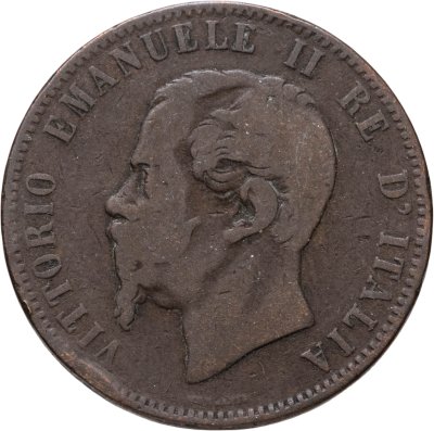 купить Италия 10 чентезимо (centesimi) 1866 знак монетного двора ".OM" - Страсбург