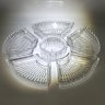 Купить Менажница шестисекционная с рифленой поверхностью, хрусталь, пресс, СССР, 1970-1990 гг.