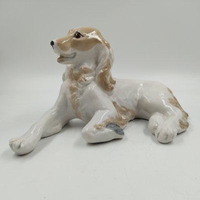 купить Статуэтка «Спаниель», фаянс, роспись, Ленинградский завод «Стройфаянс», СССР, 1960-1970 гг.